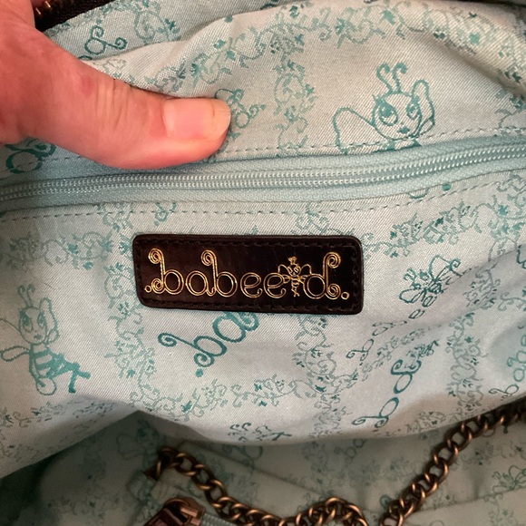 Babee D Black Python Leather Boho Handbag Large Lined Interior 3 Front Pockets - Picture 2 of 16